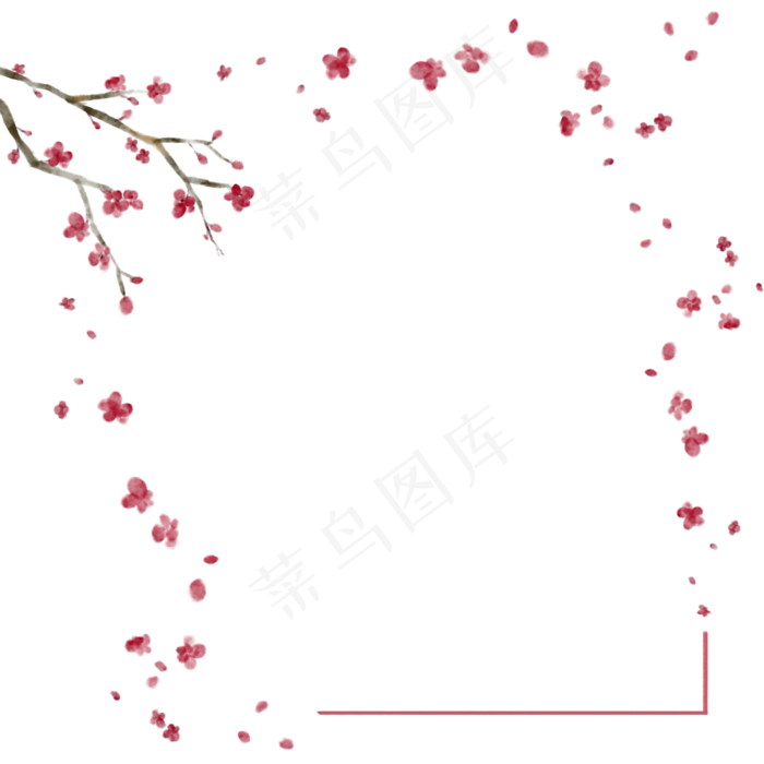 古风边框水墨花朵(2000X2000(DPI:300))psd模版下载