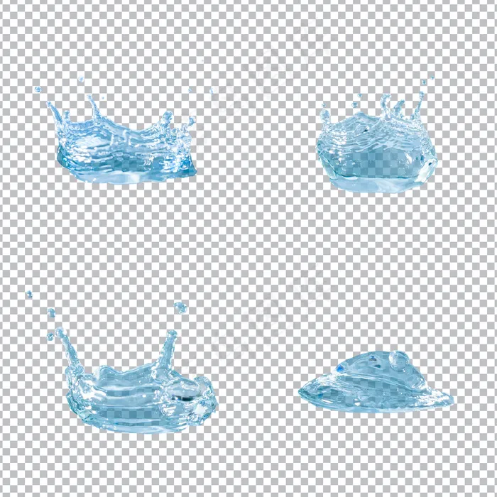 蓝色水花免扣素材psd模版下载
