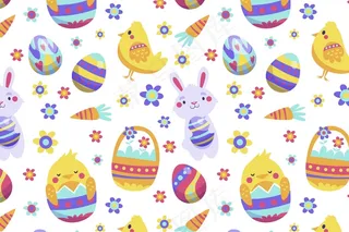 手绘复活节图案