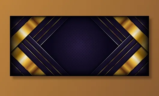 奢华的深紫色背景，金色抽象造型