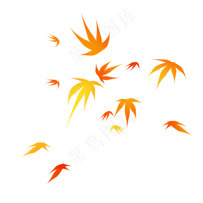 黄色落叶(2000*2000px 300 dpi )ai矢量模版下载