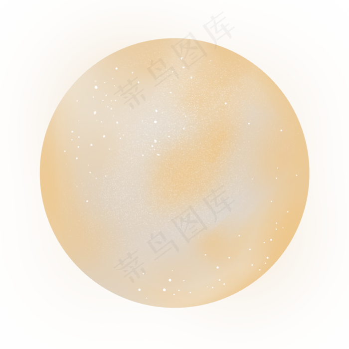 黄色圆形七夕月亮