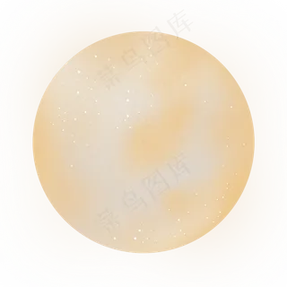 黄色圆形七夕月亮