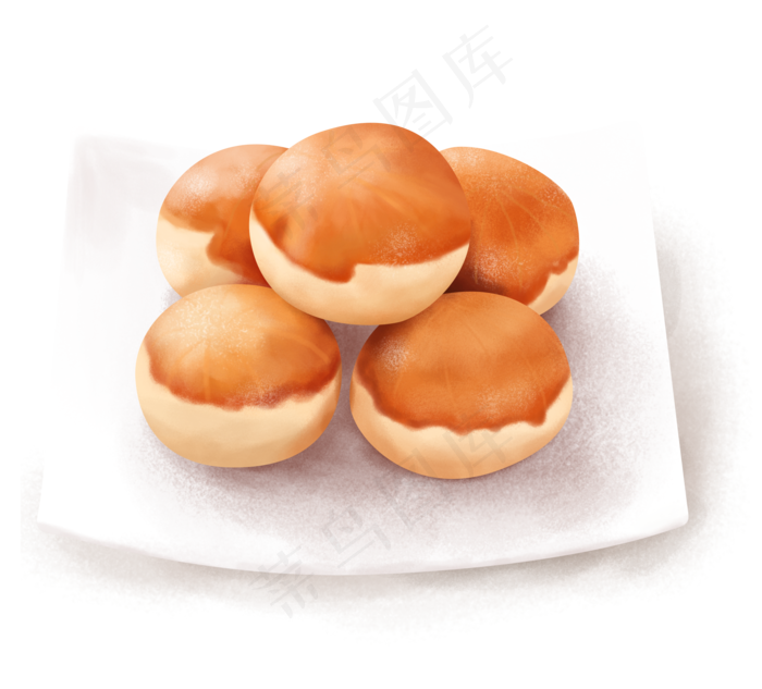 中秋节手绘点心插画