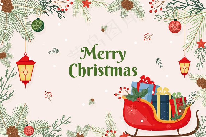 平面设计中的圣诞背景