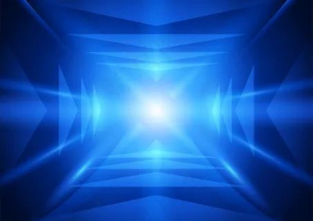 抽象的蓝光和箭头符号向单点透视向量移动 抽象的蓝光和箭头符号向单点透视向量移动