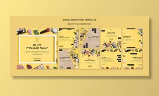 美容化妆品概念社交媒体帖子模板