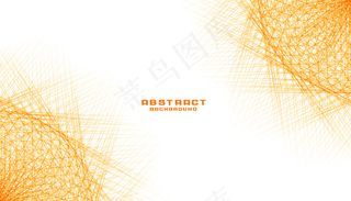 抽象橙色分形线网格背景设计