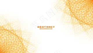抽象橙色分形线网格背景设计