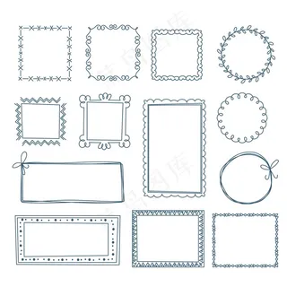 一套精美的手绘装饰框