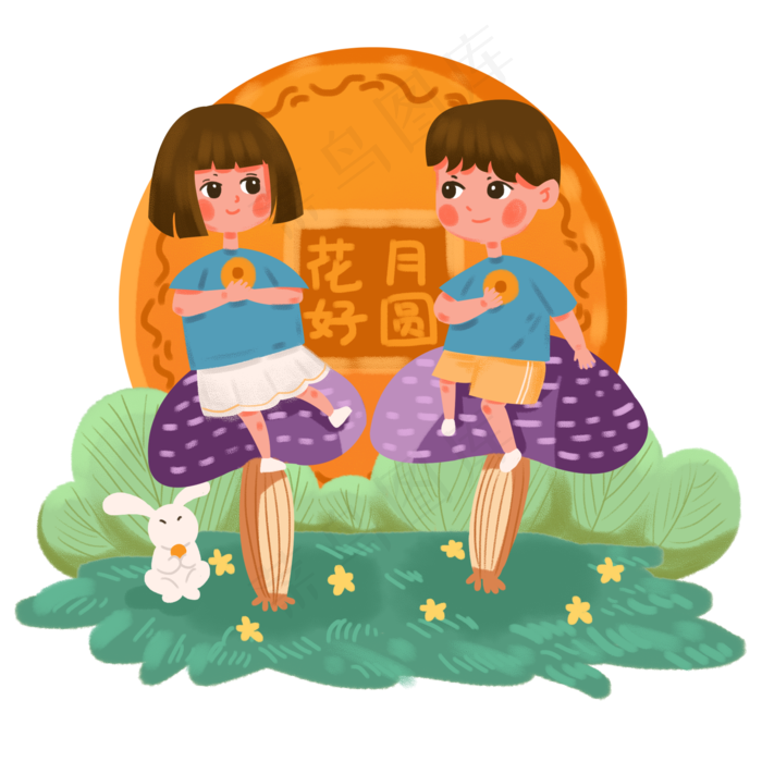 中秋节小孩子吃月饼