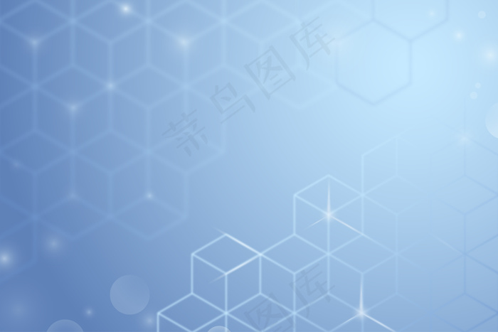 带立方体图案的蓝色数字背景矢量