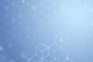 带立方体图案的蓝色数字背景矢量