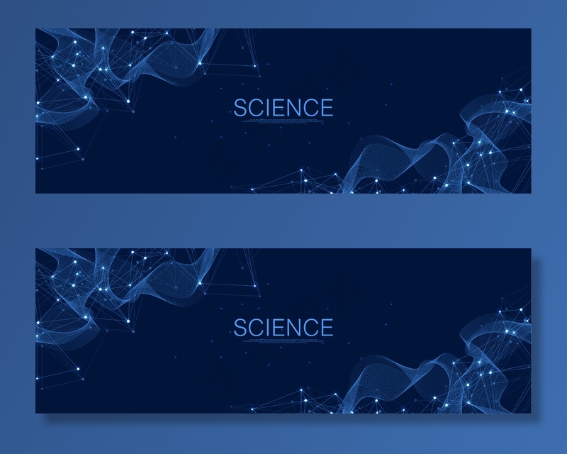 蓝色背景上的抽象数字网络连接结构。