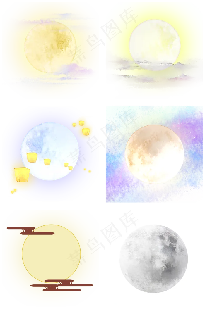 中秋节月亮合集(2000X3020(DPI:300))psd模版下载
