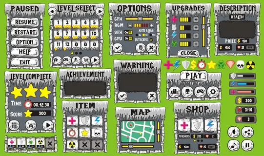 用于创建游戏的游戏用户界面和主题