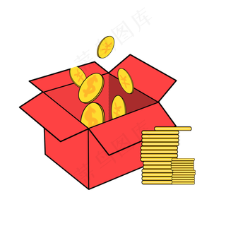 节日巨惠促销红色礼盒卡通图