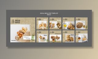 新鲜出炉的面包帖子模板