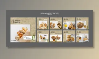 新鲜出炉的面包帖子模板
