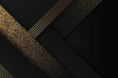 金色细节的深色纸层背景