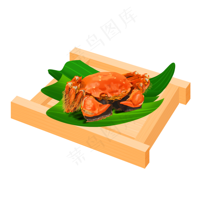 一只煮熟的螃蟹(2000X2000(DPI:300))psd模版下载
