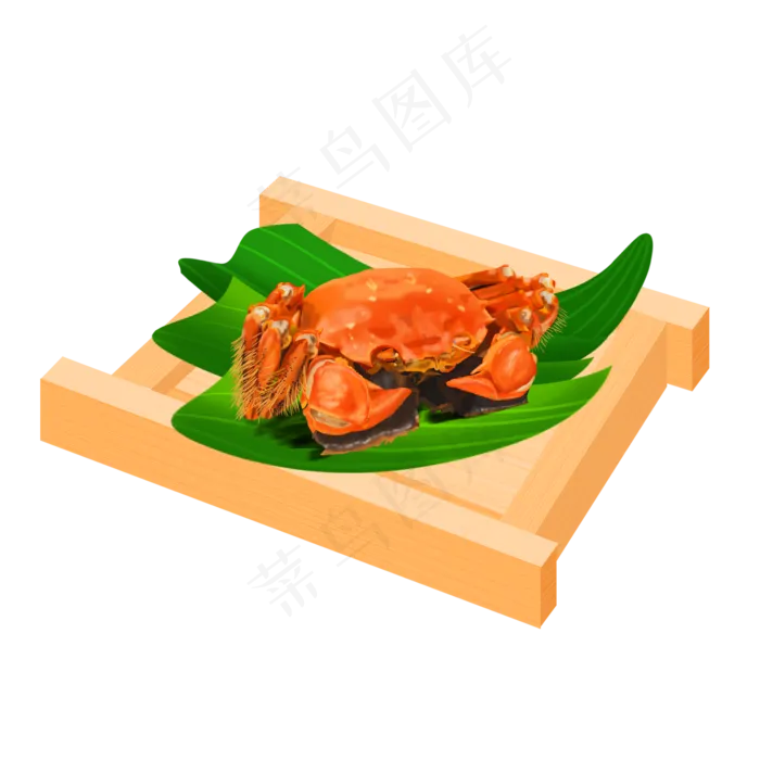 一只煮熟的螃蟹(2000X2000(DPI:300))psd模版下载