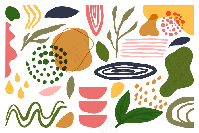 手绘抽象有机形状屏幕保护程序