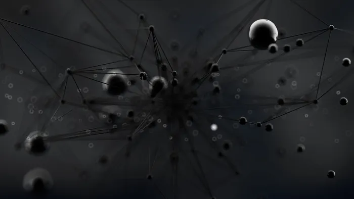 奇妙，抽象，黑色，太空背景。3d渲染。