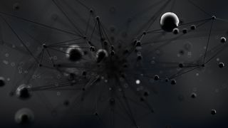 奇妙，抽象，黑色，太空背景。3d渲染。