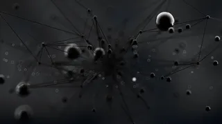 奇妙，抽象，黑色，太空背景。3d渲染。