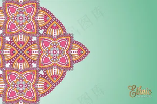 金色矢量豪华装饰曼荼罗设计背景