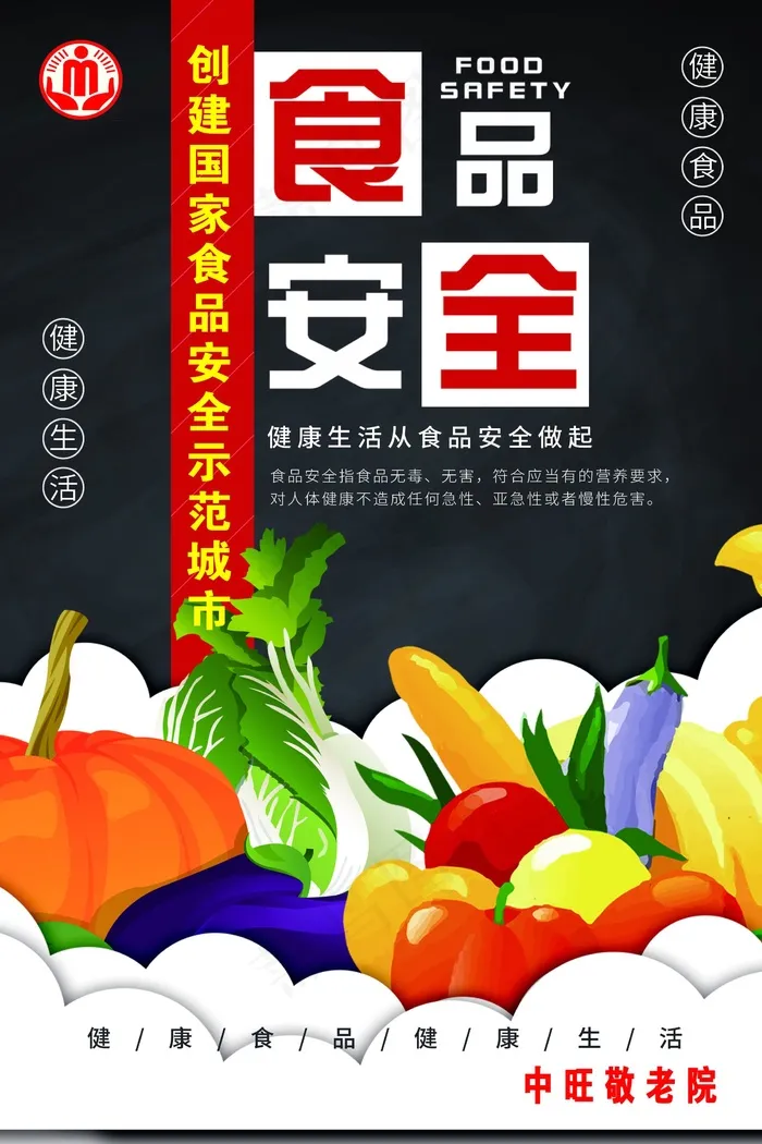 简约清新食品安全宣传周海报psd模版下载
