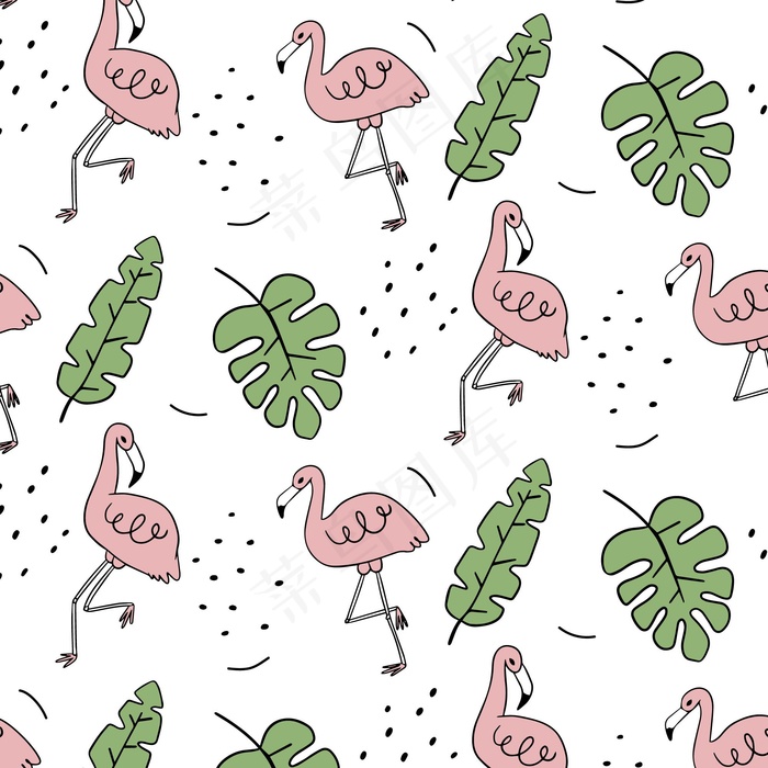 五彩火烈鸟图案