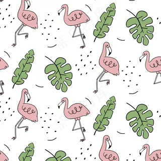 五彩火烈鸟图案