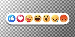 新的facebook表情符号——拇指和脸，在小心拥抱的同时表现出情感。