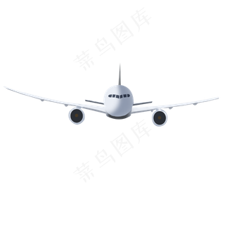 飞机飞行中的正面图