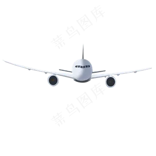 飞机飞行中的正面图