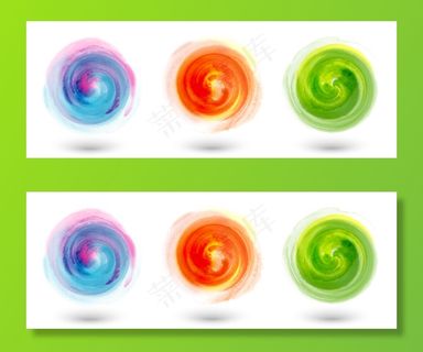 水彩画笔集水彩圆形多色混合