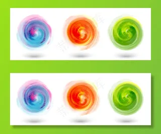 水彩画笔集水彩圆形多色混合