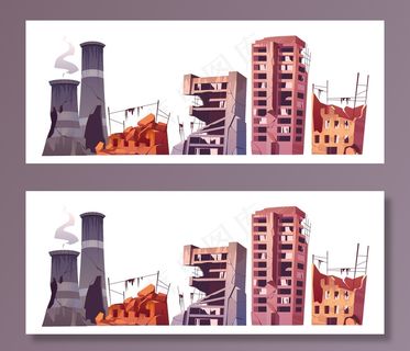 摧毁城市建筑，战争破坏集