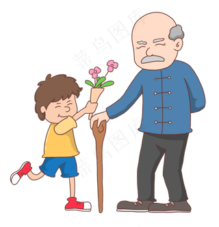 重阳节献花给老人