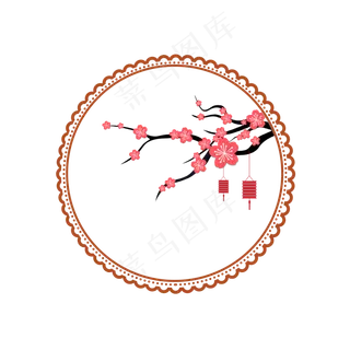 红色古典古风圆圈