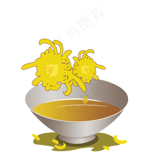 重阳节手绘卡通重阳菊花酒