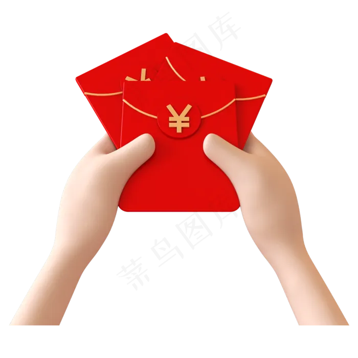 立体新年发红包(2000X2000(DPI:300))psd模版下载