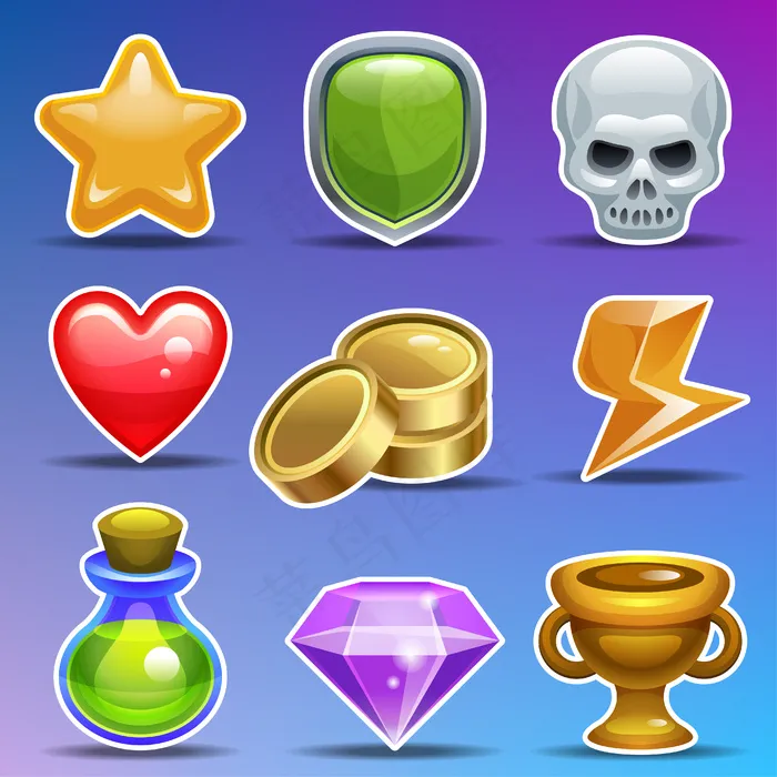 游戏图标eps,ai矢量模版下载