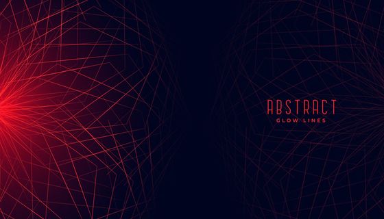 红色抽象几何线条发光的背景