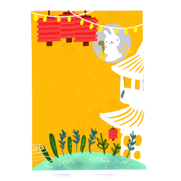 创意中秋边框(3000X3000(DPI:300))psd模版下载