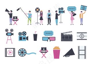 人像和电影院娱乐图标