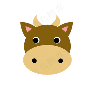 可爱黄色牛头