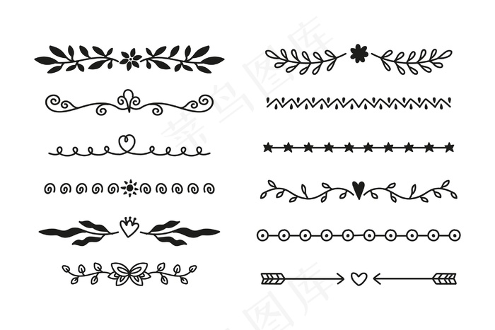 拉丝装饰分隔套eps,ai矢量模版下载